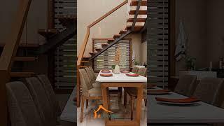 Dining area with staircase design #3d #architectural #design #interiordesign #home #simple #hometour