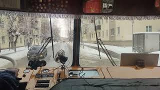 Поездка на автобусе ЛИАЗ-677М по городу Лыткарино от ДК Мир до автостанции