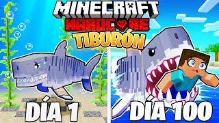 SOBREVIVÍ 100 DÍAS como un TIBURÓN en MINECRAFT HARDCORE!