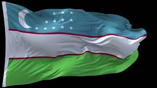 Uzbekistan  Flag Waving  | GREEN SCREEN & CHROMA MATTE