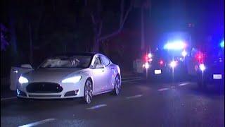 Погоня  Tesla vs Полиция Prius Выйти руки на капот ‍️‍️