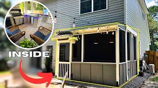 Building A DIY Screened In Patio With Kitchen Full Interior Build