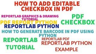 REPORTLAB|REPORTLAB PYTHON TUTORIAL|How To Add Checkbox In Pdf File Using Python|PART:45