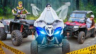 Ghost Rider on a quad bike 