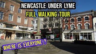 NEWCASTLE UNDER LYME Town Centre - Full Walking tour (Staffordshire) - Like a Ghost Town