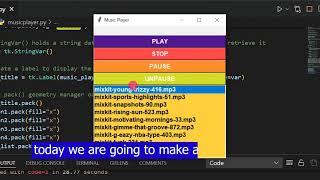 How To Make A Music Player GUI Using Python Tkinter Framework And Pygame Library