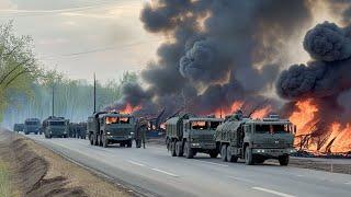 Конвой из 10 000 элитных американских военнослужащих заблокирован сотнями российских танков Т-90 на
