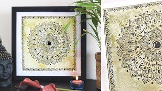 How to draw MANDALA ART for beginners || Mandala in watercolor || step by step tutorial