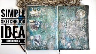 Sketchbook Art Journal ideaMixed Media TutorialStamperia