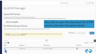 How to reset the PHP version to default version using cPanel