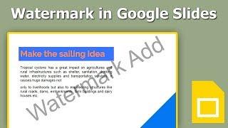 How to add Watermark in Google Slides Presentation