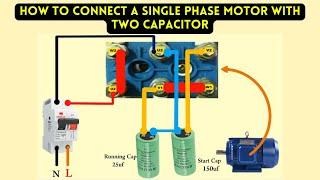 How to connect a single phase motor with two capacitor || Azan Electrical