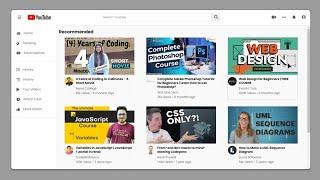 How to make a Website Like YouTube with HTML and CSS | Create YouTube UI Clone using HTML and CSS