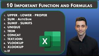Excel Tips - 10 Important Functions and Formulas