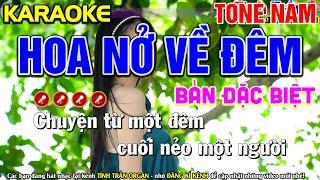  HOA NỞ VỀ ĐÊM Karaoke Nhạc Sống Tone Nam ( BEAT CHUẨN ) - Tình Trần Organ