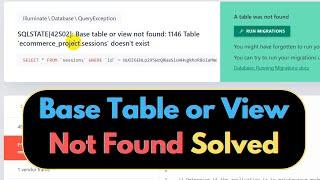 SQLSTATE[42S02]: Base Table or View Not Found: 1146 Table 'laravel.sessions' doesn't exist SOLVED