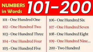 101 to 200 Numbers in words in english || Numbers name 101 se 200 tak || 101 to 200 Nnumber name