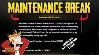 PUBG MOBILE  Maintenance Break Timing & Server Online Timing