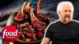 Guy Fieri's Tries A Holiday Feast With Lamb Crown Roast & Stollen | Guy's Ranch Kitchen