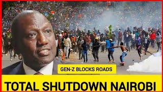 Total shutdown Nairobi! 5 million GEN-Z blocks Roads in Nairobi marching to state house~Ruto must go