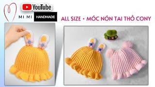 Móc Nón Tai Thỏ Cony , PomPom Đáng Yêu Cho Bé | All Sizes| Cute Bunny Hat Tutorial | Mimi Handmade