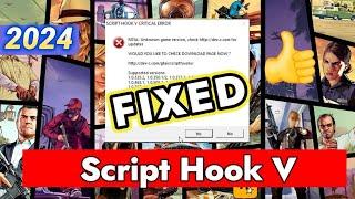 How to Fix Script hook V Critical Error 1.0.3179 | GTA V Update Error Fix 2024
