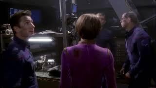 T'pol inspect a very broken Enterprise NX-01