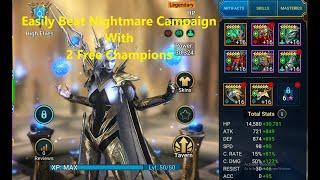 Raid Shadow Legends 2 Free Champs to easily duo all Nightmare Campaign