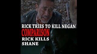 Rick tries to kill Negan....COMPARISON.....Rick kills Shane..
