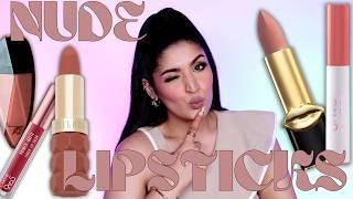 10 Nude Lipsticks I Am Currently Loving | Swatches With & Without Makeup | Shreya Jain