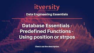 Database Essentials - Predefined Functions - Using position or strpos