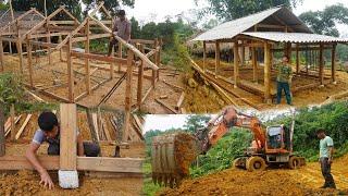 TIMELAPSE: START to FINISH 120 Days Building BIGGEST LOG CABIN (Wooden House) - Alone Farm