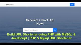  Build URL Shortener using PHP with MySQL & JavaScript | PHP & Mysql URL Shortener