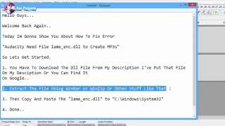 How to Fix Audacity "lame_enc.dll" ERROR