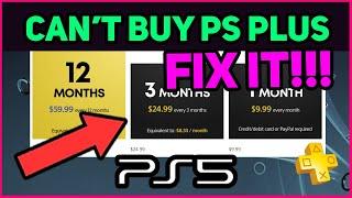 PS5 CAN'T BUY PS PLUS EASY FIX! (Fast Solution)