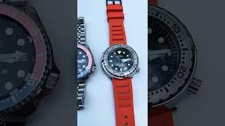 Three affordable divers. Certina DS Diver, Seiko SKX and Seiko Tuna. #funny #watchfam #watch