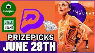 WNBA PRIZEPICKS | CHALKBOARD | SLEEPER | PROP PICKS | FRIDAY | 6/28/2024 | WNBA BETTING | BET PROPS