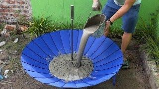 Artwork from Cement and Umbrellas // Amazing garden decoration ideas for you
