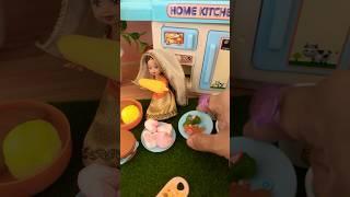 Miniature kitchen set toys cooking #satisfying #barbie #kitchenset #toybabies