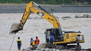 AMAZING CATERPILLAR 336 Excavators work hard to finish the Dam construction work as soon as possible