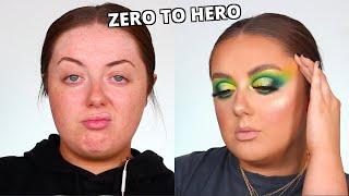 ZERO TO HERO... GREEN & YELLOW GLAM MAKEUP TUTORIAL | Ashley Elizabeth Makeup