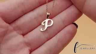 9ct / 14ct Gold Initial Pendant Letter P - 17mm