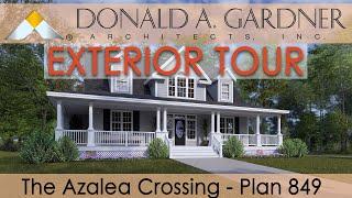 Country house plan with a wraparound front porch | The Azalea Crossing