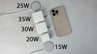 iPhone 16 Pro Max Ladetest: 30 W vs. 25 W vs. 20 W vs. 15 W – Kabelgebunden und MagSafe