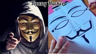 Cara  simple menggambar Topeng Hacker/How to make Hacker mask paper