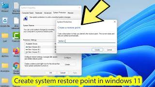How to create system restore point in windows 11