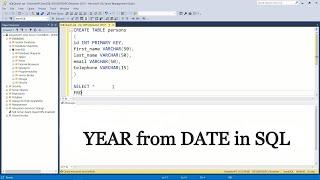 How to get YEAR from DATE in SQL