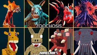 Zoochosis ALL JUMPSCARES vs MINECRAFT #2