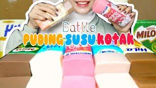 BATTLE PUDING SUSU KOTAK 《Milo,Ultra milk,Indo milk,Frisian flag,Hilo》asmr indonesia | mukbang asmr