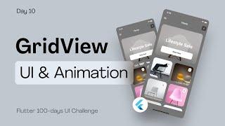 Flutter UI Tutorial | GridView UI with Animation - day 10